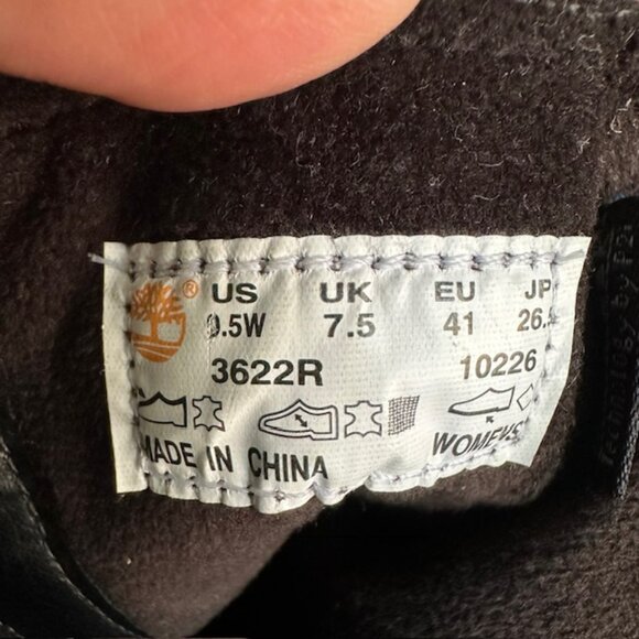 Timberland Stratham Height Mid wedge Black Leather boots, size 9.5W - Picture 9 of 10